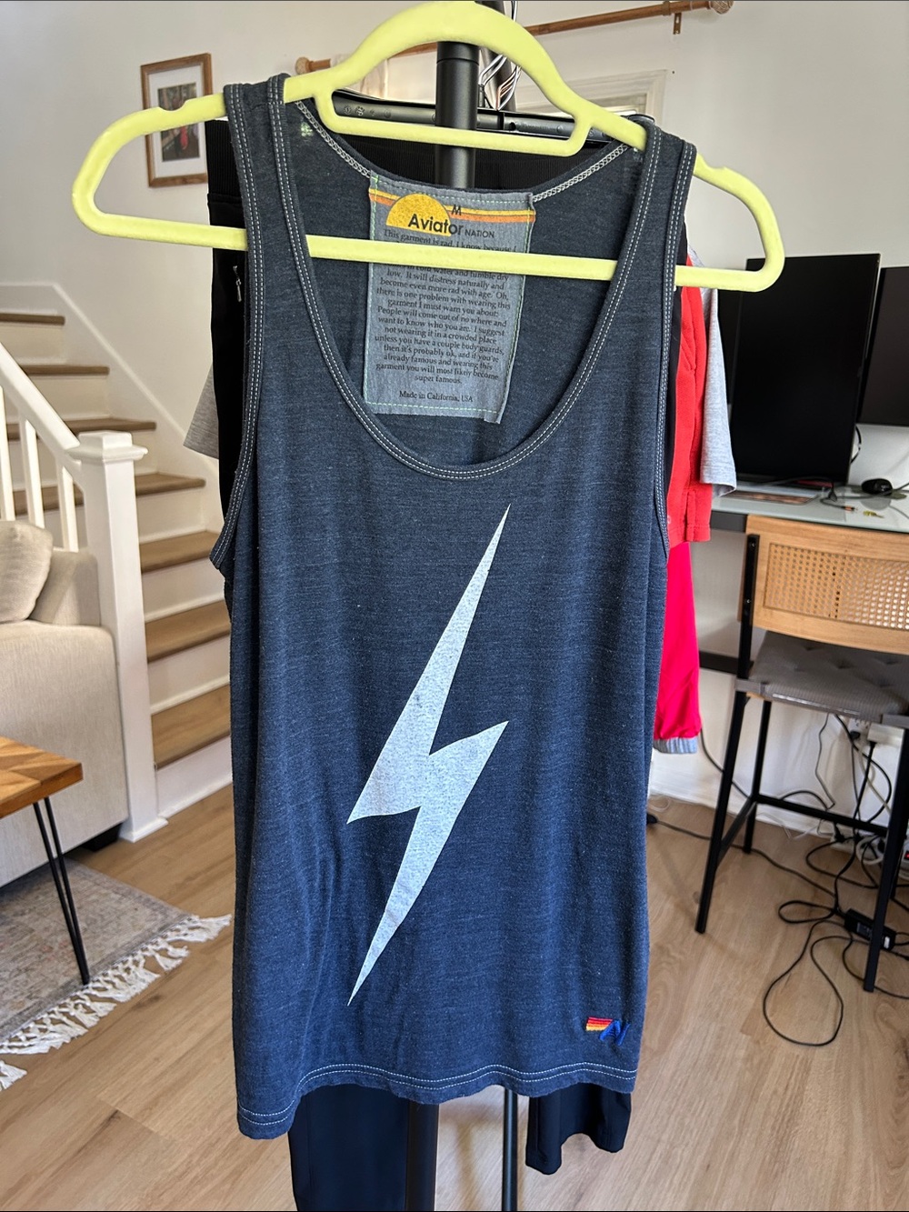Aviator Nation Lightning Bolt Tank. Size medium. Used condition. PTP 17”